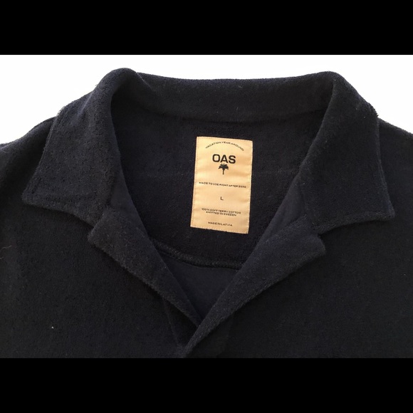 OAS | Shirts | Oas Mens Terry Towel Polo Shirt Size L Navy | Poshmark